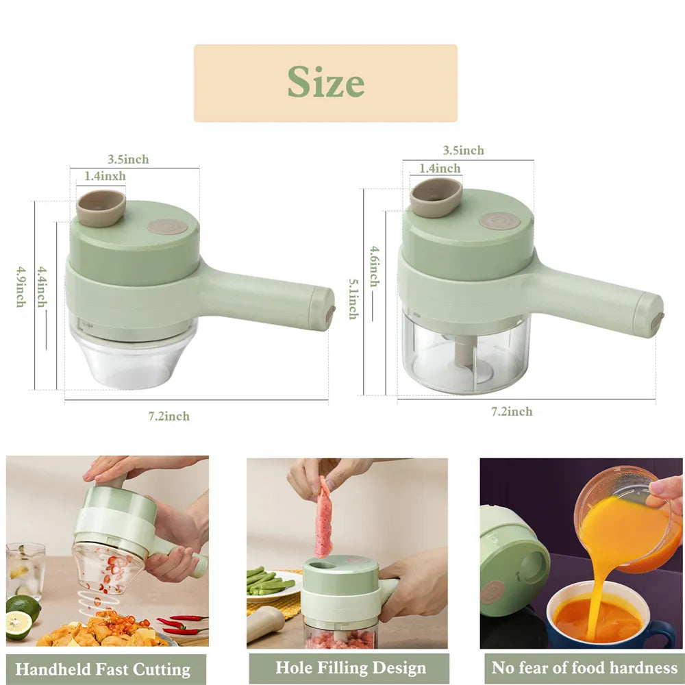 Portable 4 in 1 Handheld USB Electric Vegetable Slicer