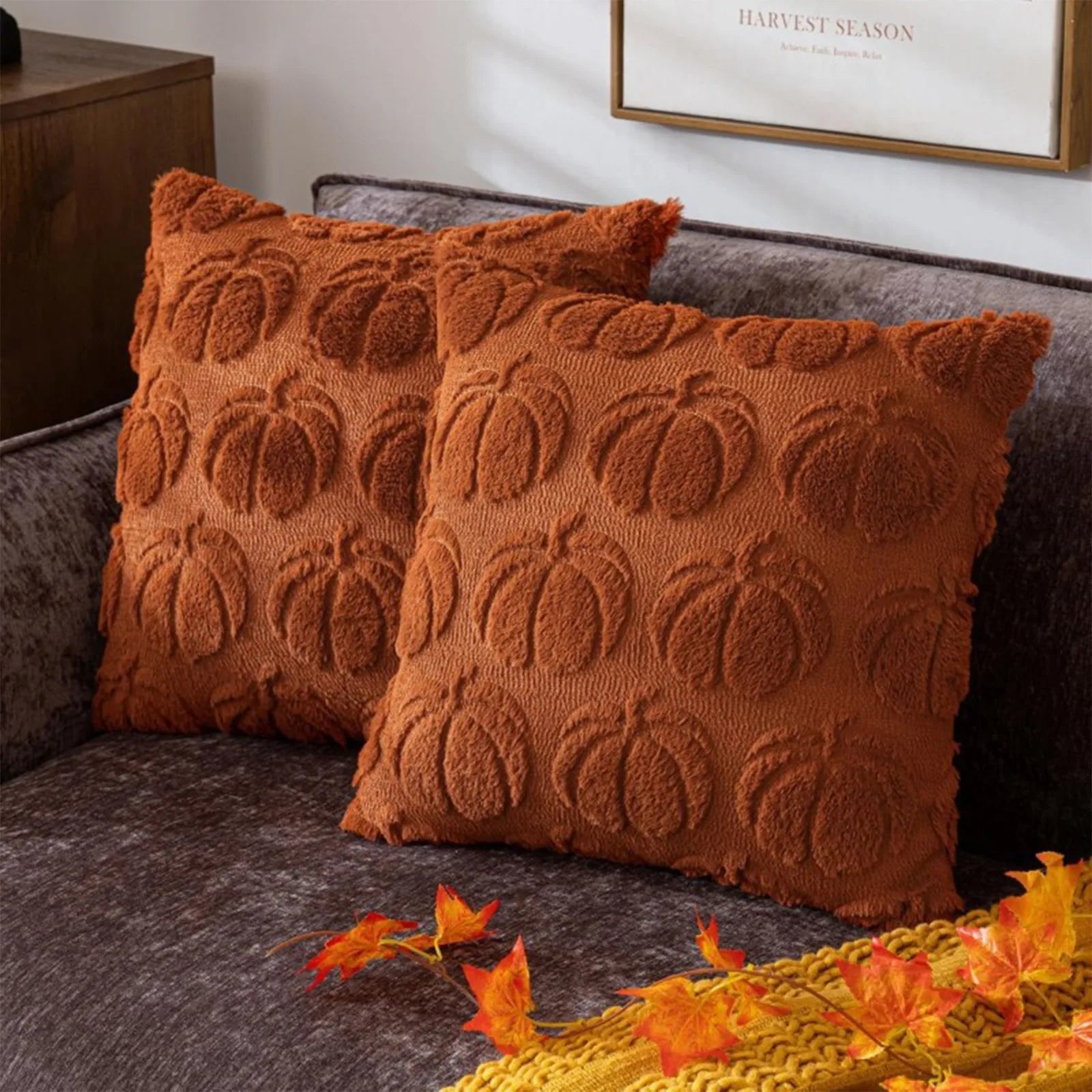 Halloween Plush Throw Pillow Cover - Fun Holiday Decoration for Sofa