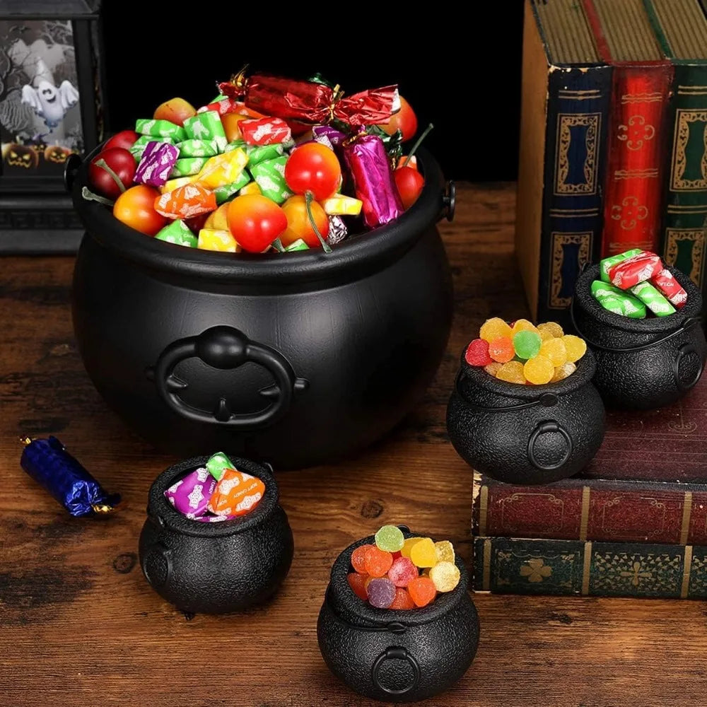 Large Wizard Witch Cauldron Decoration - Halloween Table Centerpiece & Candy Holder