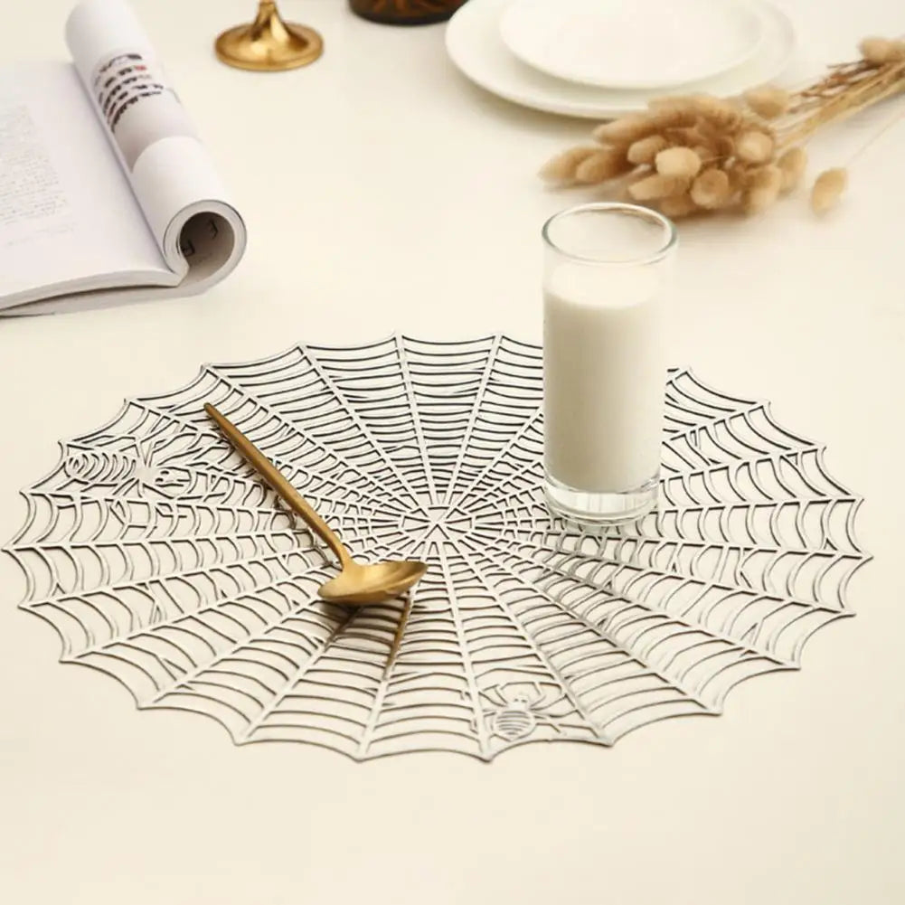 Halloween Spider Web Place Mats - Waterproof, Heat Insulation, and Oil-Proof Kitchen Supplies