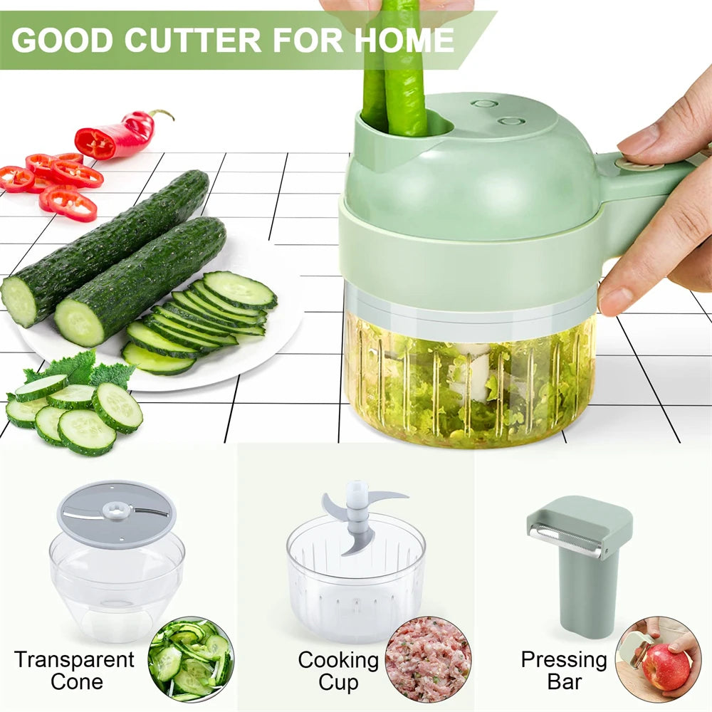 Portable 4 in 1 Handheld USB Electric Vegetable Slicer