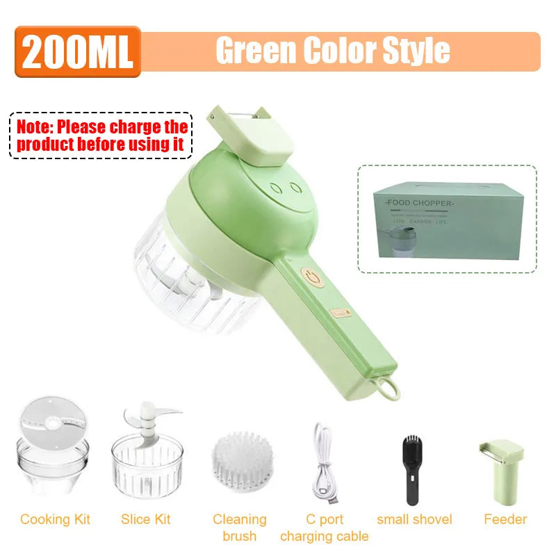 Portable 4 in 1 Handheld USB Electric Vegetable Slicer