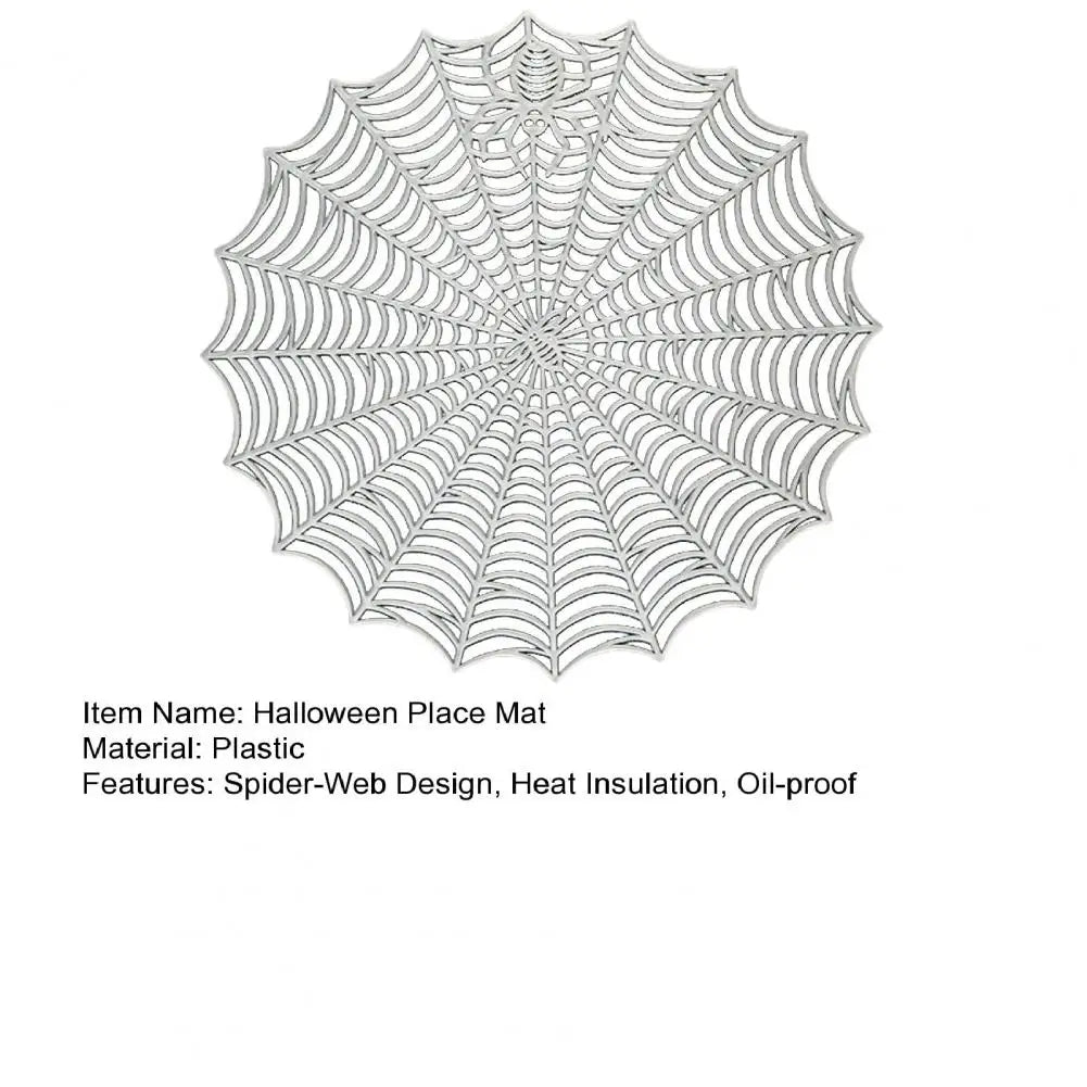 Halloween Spider Web Place Mats - Waterproof, Heat Insulation, and Oil-Proof Kitchen Supplies