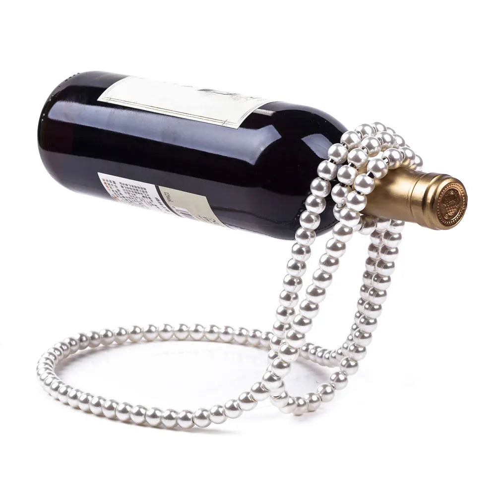 Creative Wine Rack in Pearl Necklace Luxury Design