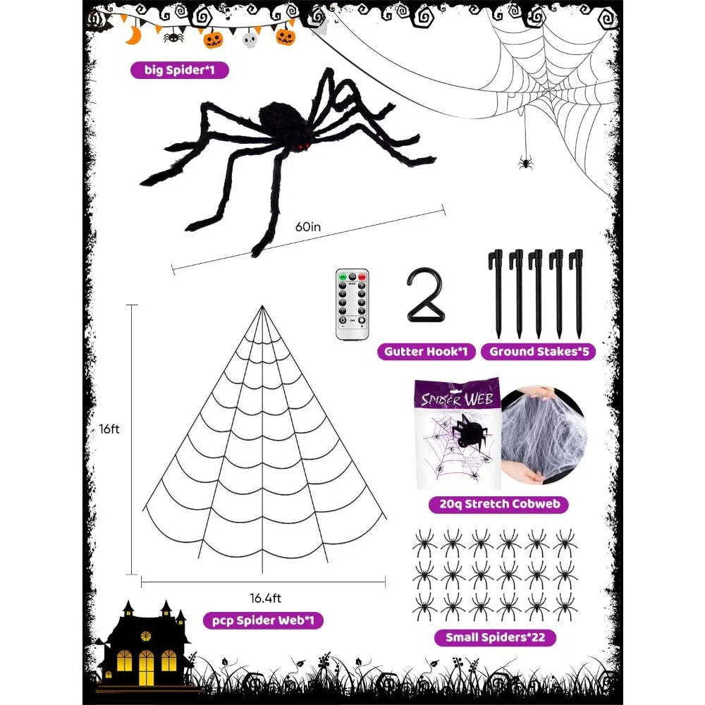 Spider Webs Halloween Decorations Outdoor Lights