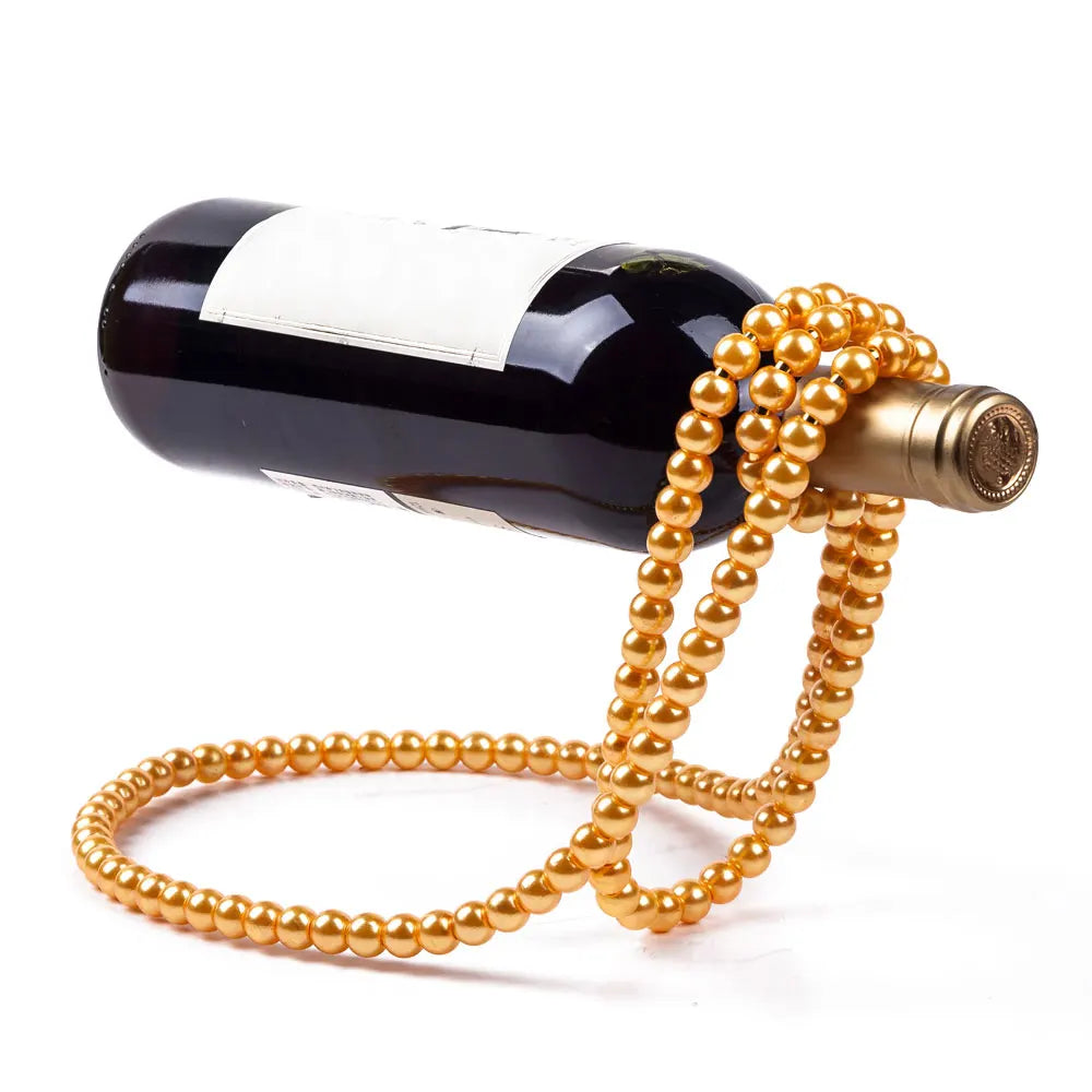 Creative Wine Rack in Pearl Necklace Luxury Design