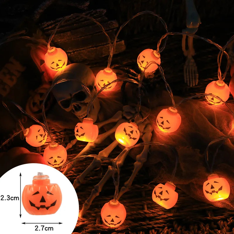 Halloween Home Decor 2024 - Pumpkin Halloween Pumpkin Bat Spider Light String