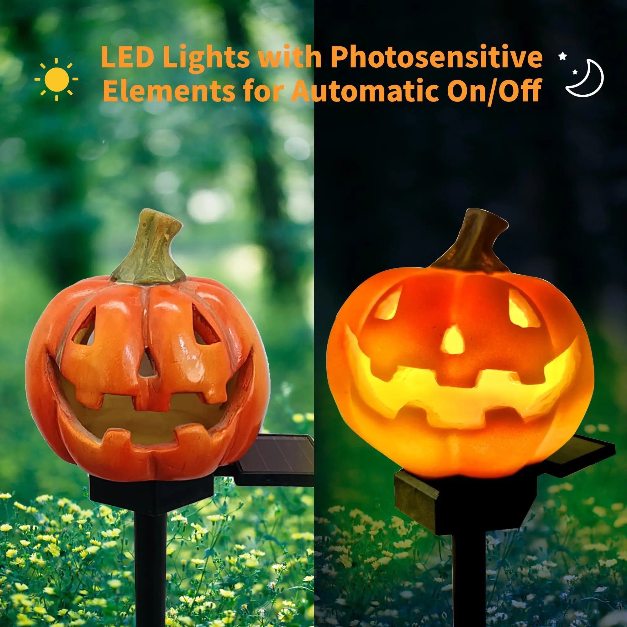 Garden Decor for Halloween - Spice Pumpkin Waterproof Solar LED Light