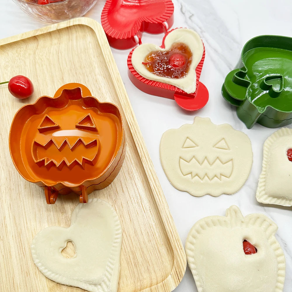 Hand Pie Molds Set - Pumpkin & Apple Baking Tools for Halloween and Christmas