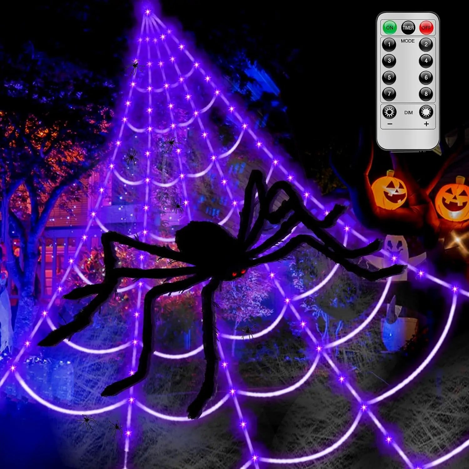 Spider Webs Halloween Decorations Outdoor Lights