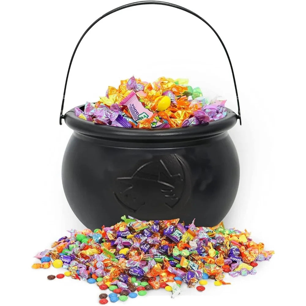 Large Wizard Witch Cauldron Decoration - Halloween Table Centerpiece & Candy Holder