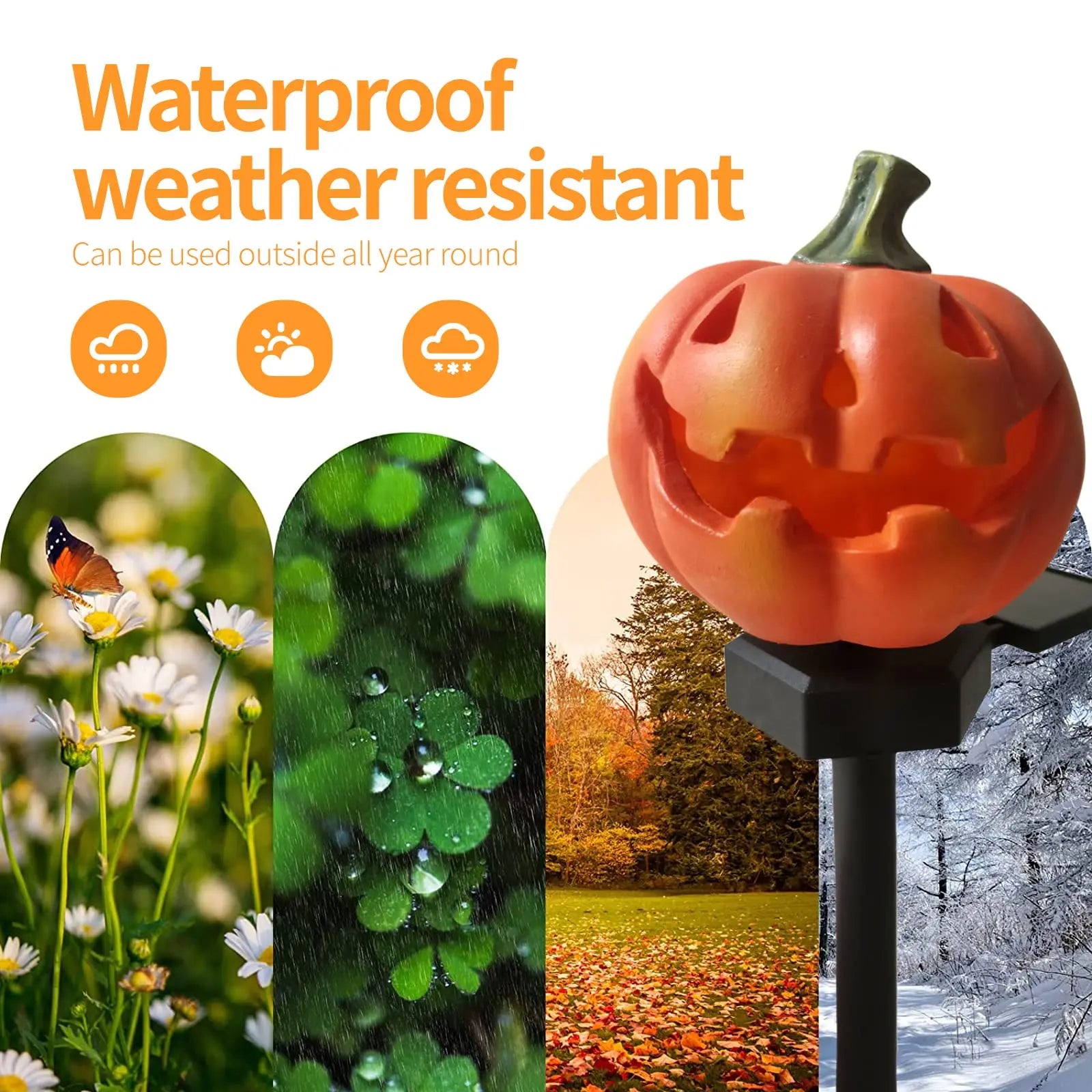 Garden Decor for Halloween - Spice Pumpkin Waterproof Solar LED Light