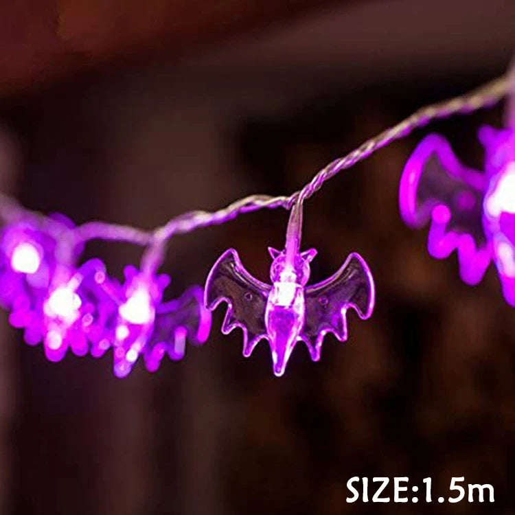 Halloween Home Decor 2024 - Pumpkin Halloween Pumpkin Bat Spider Light String